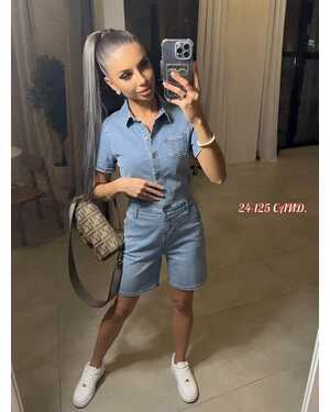 Женский джинсовый комбинезон в размер Фабричный китай