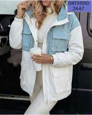 Женская Джинсовая куртка с капюшоном Фабричный Китай Размеры: (M 48-50)(L 52-54)(XL 56-58)