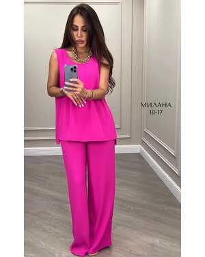 Женский костюм тройка Ткань: Сингапур (жатка)