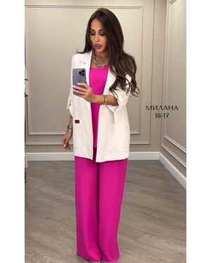 Женский костюм тройка Ткань: Сингапур (жатка)