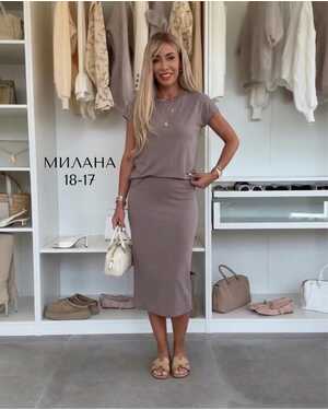 Женский костюм-двойка Ткань: креп без выбора