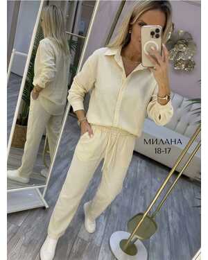 Женский костюм-двойка Ткань: Лен Качество люкс