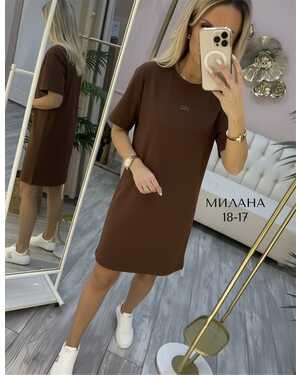 Женское платье Ткань: плотная двунитка (надпись на вышивке)