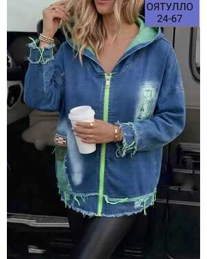Женская курточка Ткань джинс Размер (M44-46) (L48-50) (XL52-54) Свободный крой фабричный качество