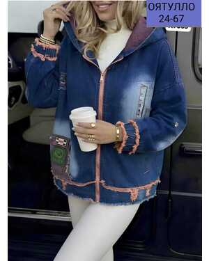 Женская курточка Ткань джинс Размер (M44-46) (L48-50) (XL52-54) Свободный крой фабричный качество