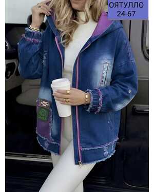 Женская курточка Ткань джинс Размер (M44-46) (L48-50) (XL52-54) Свободный крой фабричный качество