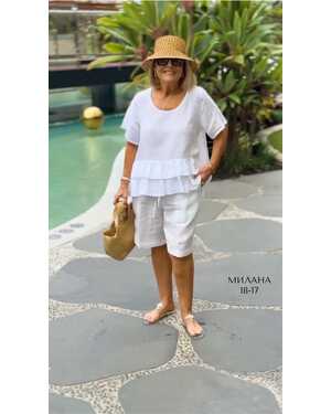 ЖЕНСКИЙ КОСТЮМ ТКАНЬ ЛЕН ПОЛИЭСТЕР