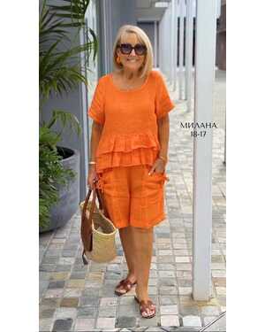 ЖЕНСКИЙ КОСТЮМ ТКАНЬ ЛЕН ПОЛИЭСТЕР