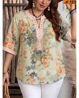 Женская рубашка. Размеры: XL (50–52), 2XL (52–54), 3XL (54–56). Фабричный Китай. Ткань — штапель.