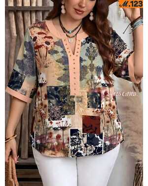 Женская рубашка. Размеры: XL (50–52), 2XL (52–54), 3XL (54–56). Фабричный Китай. Ткань — штапель.