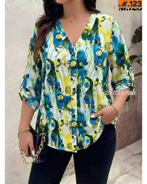 Женская рубашка. Размеры: XL (50–52), 2XL (52–54), 3XL (54–56). Фабричный Китай. Ткань — штапель.