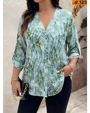 Женская рубашка. Размеры: XL (50–52), 2XL (52–54), 3XL (54–56). Фабричный Китай. Ткань — штапель.