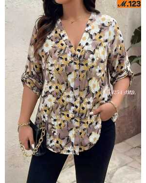 Женская рубашка. Размеры: XL (50–52), 2XL (52–54), 3XL (54–56). Фабричный Китай. Ткань — штапель.