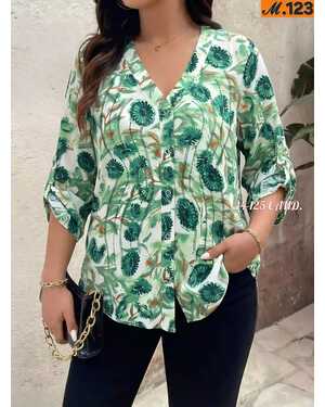 Женская рубашка. Размеры: XL (50–52), 2XL (52–54), 3XL (54–56). Фабричный Китай. Ткань — штапель.