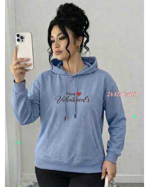 Женская худи толстовка Размер: 48/56 единый Фабричный Китай Ткань Двунитка