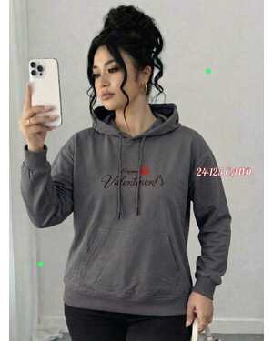 Женская худи толстовка Размер: 48/56 единый Фабричный Китай Ткань Двунитка