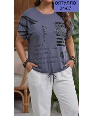 Женская футболка Ткань : Хб стрейч со стразы