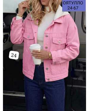 Женская Джинсовая куртка с Капюшоном отстёгивается Китай Размер М L XL 2XL 3XL Размеры: 46-48–50–52–54