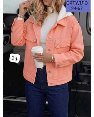 Женская Джинсовая куртка с Капюшоном отстёгивается Китай Размер М L XL 2XL 3XL Размеры: 46-48–50–52–54