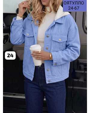 Женская Джинсовая куртка с Капюшоном отстёгивается Китай Размер М L XL 2XL 3XL Размеры: 46-48–50–52–54