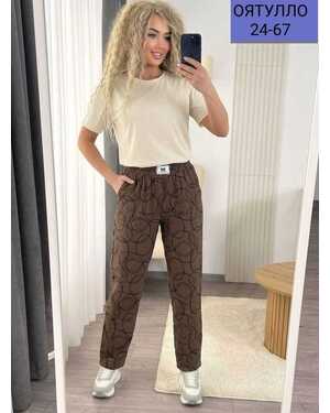 Женские Штаны Ткань Лён Х/Б Размер 46/54 единый Фабричный Китай