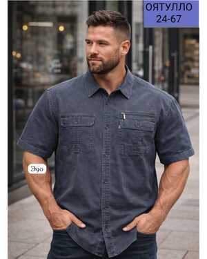 Мужская рубашка Ткань лен х/б Фабричный Китай