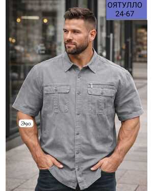 Мужская рубашка Ткань лен х/б Фабричный Китай