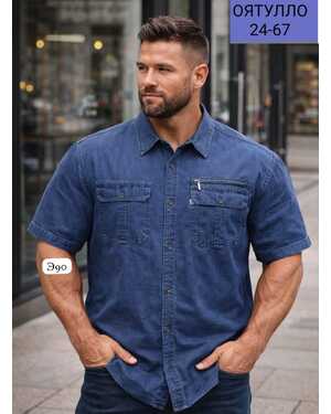 Мужская рубашка Ткань лен х/б Фабричный Китай