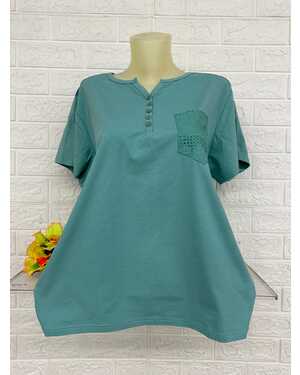 Женская Футболка Состав ткань: 95% Хлопок ( Cotton ), 5% Спандекс Размер: Единый 50-56