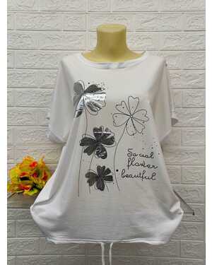 Женская Футболка Состав ткань: 95% Хлопок ( Cotton ), 5% Спандекс Размер: Единый 50-56