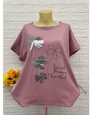 Женская Футболка Состав ткань: 95% Хлопок ( Cotton ), 5% Спандекс Размер: Единый 50-56