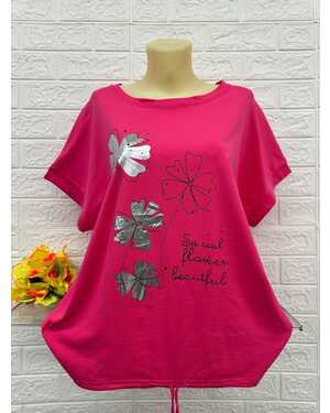 Женская Футболка Состав ткань: 95% Хлопок ( Cotton ), 5% Спандекс Размер: Единый 50-56