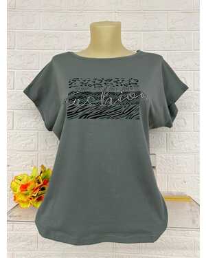 Женская Футболка Состав ткань: 95% Хлопок ( Cotton ), 5% Спандекс Размер: Единый 44-48