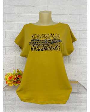 Женская Футболка Состав ткань: 95% Хлопок ( Cotton ), 5% Спандекс Размер: Единый 44-48