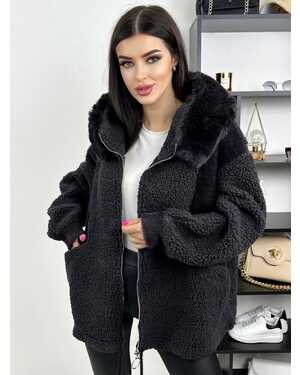ЖЕНСКИЙ КАРДИГАН АЛЬПАКА Капюшон Отстегивается мех