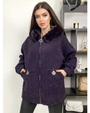 ЖЕНСКИЙ КАРДИГАН АЛЬПАКА Капюшон Отстегивается мех