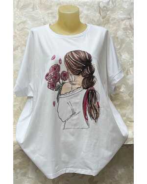 ЖЕНСКАЯ ФУТБОЛКА ТКАНЬ состав: 95% cotton 5% spandex