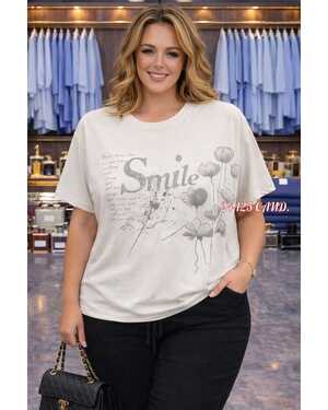 Женская футболка Ткань, мягкий ХБ с камушками Размер 60/70 единый оверсайз