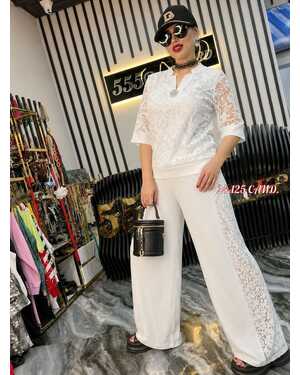 ЖЕНСКИЙ КОСТЮМ Кофта: Гипюр + Подкладка Штаны: Барби + гипюр