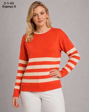 ЖЕНСКИЙ СВИТЕР 6% WOOL, 20% ACRYLIC, 20% NYLON, 54% POLYESTER РАЗМЕР ЕДИНЫЙ 48-52