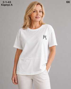 ЖЕНСКАЯ ФУТБОЛКА ТКАНЬ 95% COTTON, 5% ELASTANE РАЗМЕР ЕДИНЫЙ 48-52