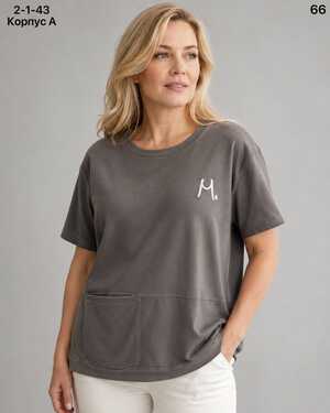 ЖЕНСКАЯ ФУТБОЛКА ТКАНЬ 95% COTTON, 5% ELASTANE РАЗМЕР ЕДИНЫЙ 48-52