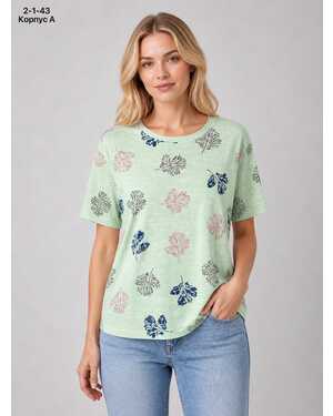 ЖЕНСКАЯ ФУТБОЛКА Размер: 46-50 (ЕДИНЫЙ) Материал: 95% COTTON, 5% SPANDEX