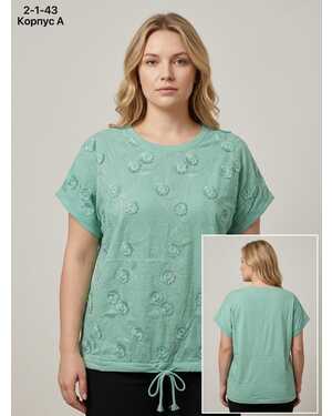 ЖЕНСКАЯ БЛУЗКА Размеры: 3XL(54) - 4XL(56) - 5XL(58) Материал: 95% COTTON, 5% LYCRA