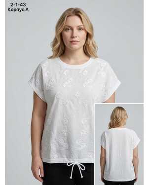 ЖЕНСКАЯ БЛУЗКА Размеры: 3XL(54) - 4XL(56) - 5XL(58) Материал: 95% COTTON, 5% LYCRA