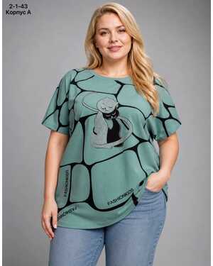 ЖЕНСКАЯ ФУТБОЛКА Размер: 50/54 (ЕДИНЫЙ) Материал: 95% COTTON, 5% SPANDEX