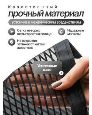 Москитная сетка на дверь магнитная на липучке плотная
