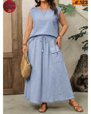 Женский костюм Размеры: L (48–50), XL (50–52), 2XL (52–54), 3XL (54–56). Ткань — 100 % хлопок.