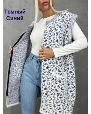 Женская жилетка Состав 70% Хлопок ( Cotton ),20% Эластан, 10% Кашемир Размер: Единый