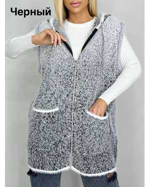 Женская жилетка Состав 70% Хлопок ( Cotton ),20% Эластан, 10% Кашемир Размер: Единый 56-62